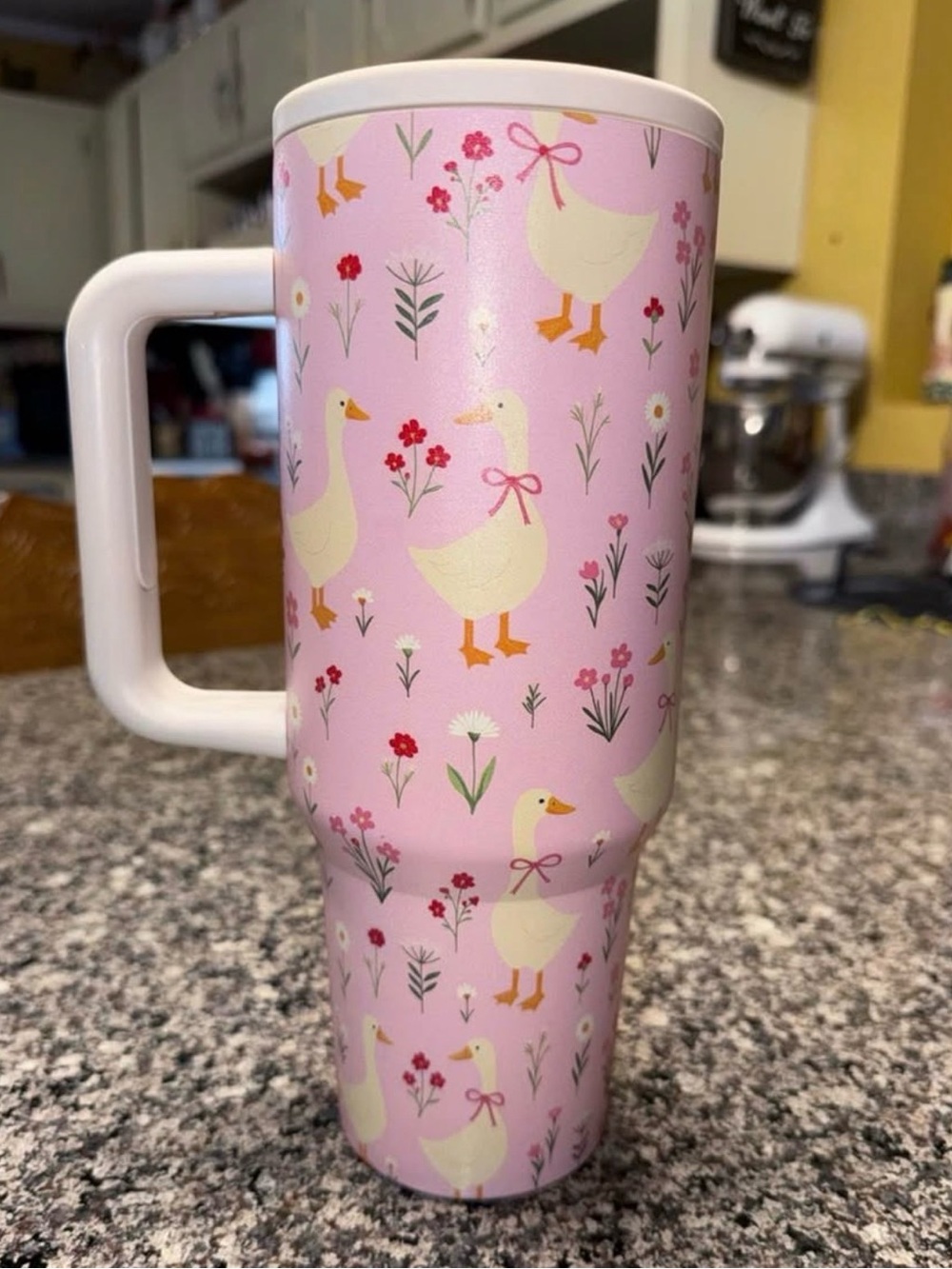 Pink Duck Pattern Insulated Travel Tumbler - Home Dining